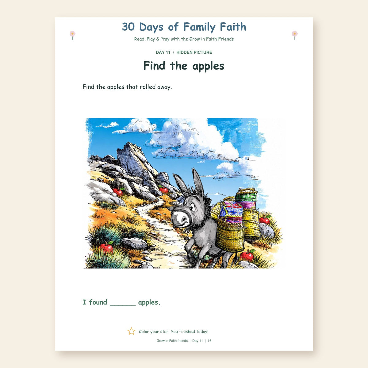 Find the apples hidden picture page